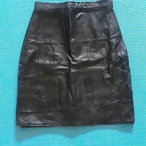 Best World Patchwork Leather Skirt